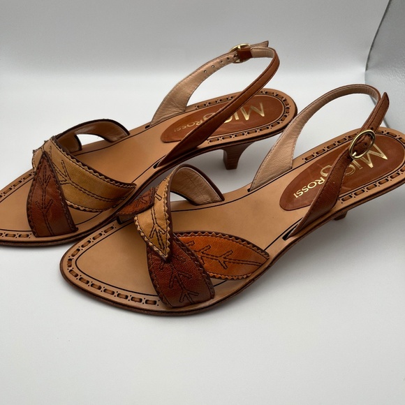 🍮MISS ROSSI Caramel Slingback Italian sandals NWT - Picture 7 of 7